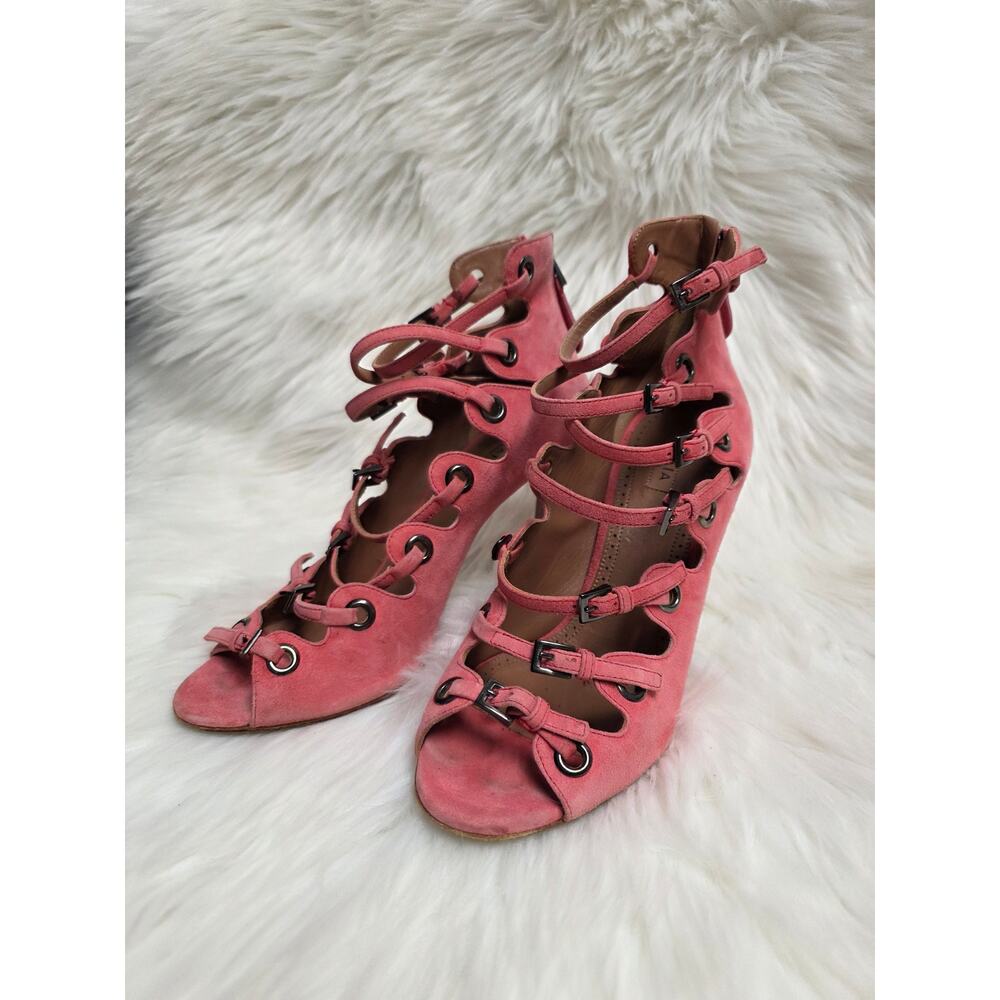 Alaïa High Heel Pink Suede Sandal size 38